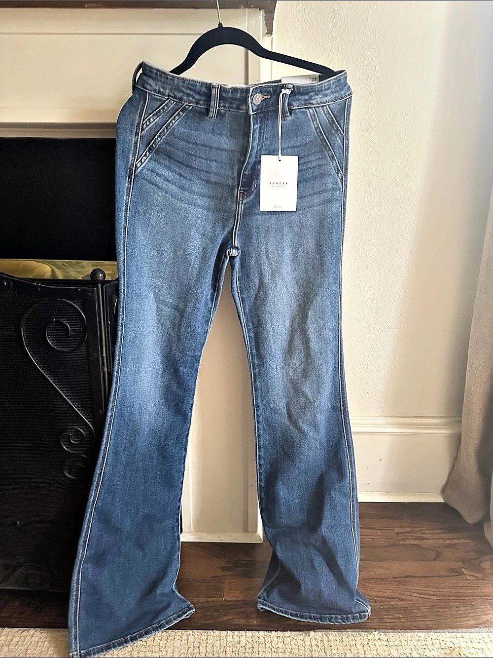 KanCan Melody High Rise Wide Boot Leg Jeans Blue Waist 27 NWT2929